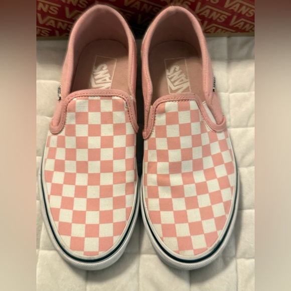 Vans Pink Checkered Slip-On Shoes - Asher - Picture 1 of 15